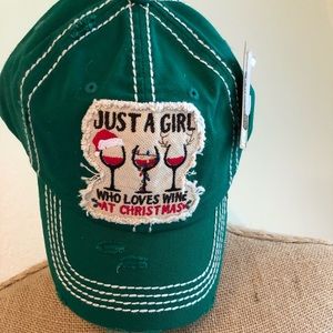COPY - Just a girl who loves wine at Christmas hat